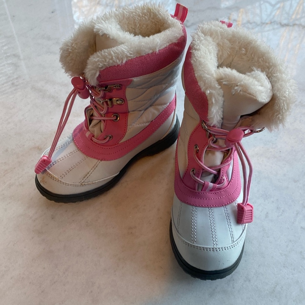 Totes Size 10 Toddler Pink & White Winter Boots